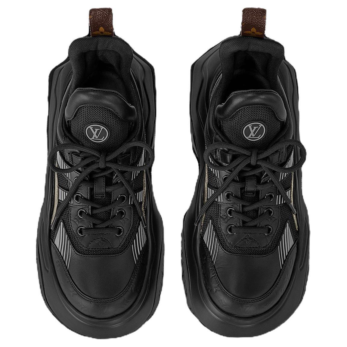 Purchase (W) 路易威登黑色皮革休闲复古舒适老爹鞋 1ACAHP