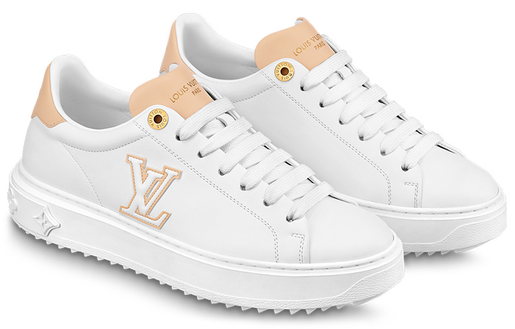Lookbook LOUIS VUITTON 小牛皮 圓頭繫帶 低筒 運動鞋 女款 白色