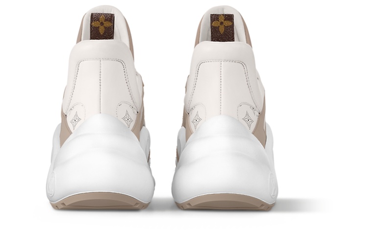 Purchase LOUIS VUITTON 牛皮革 圓頭 厚底繫帶 低筒 休閒生活鞋 女款 象牙灰色