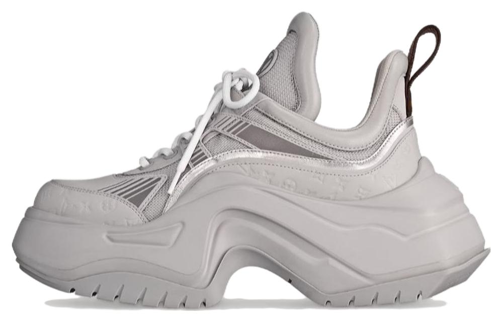 Buy (W) Louis Vuitton Sepatu Rendah &#x27;Abu-Abu Kulit Tali Kasual&#x27; 1ACAI5