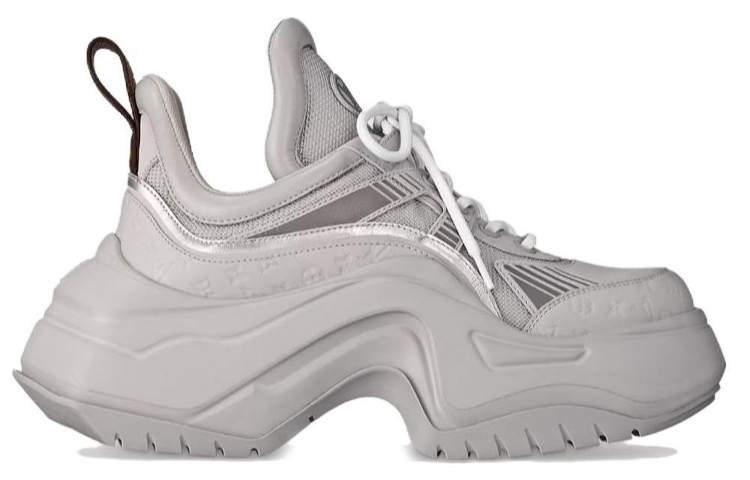 Order (W) Louis Vuitton Sepatu Rendah &#x27;Abu-Abu Kulit Tali Kasual&#x27; 1ACAI5