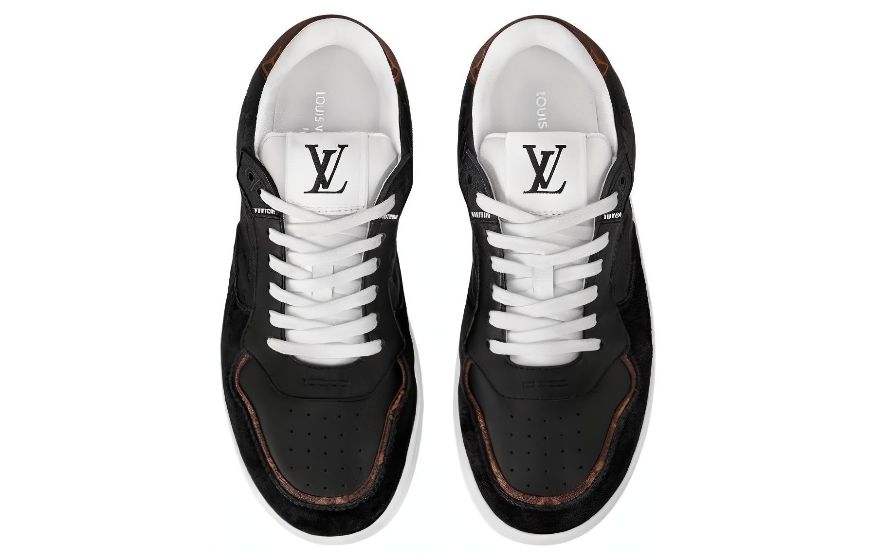 Shop (W) (女性用) ルイ・ヴィトン ロートップスニーカー 'ブラックモノグラムエンボス' 1ACUJ3 1ACUJ3