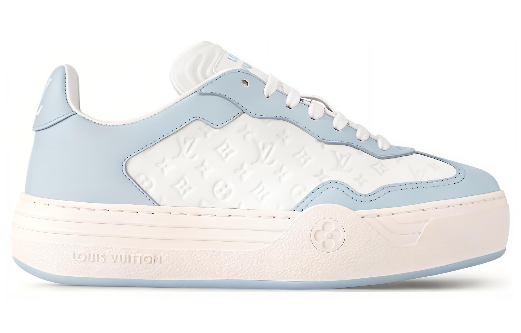 Order LOUIS VUITTON 皮革 圓頭繫帶厚底 低筒 運動鞋 女款 藍色