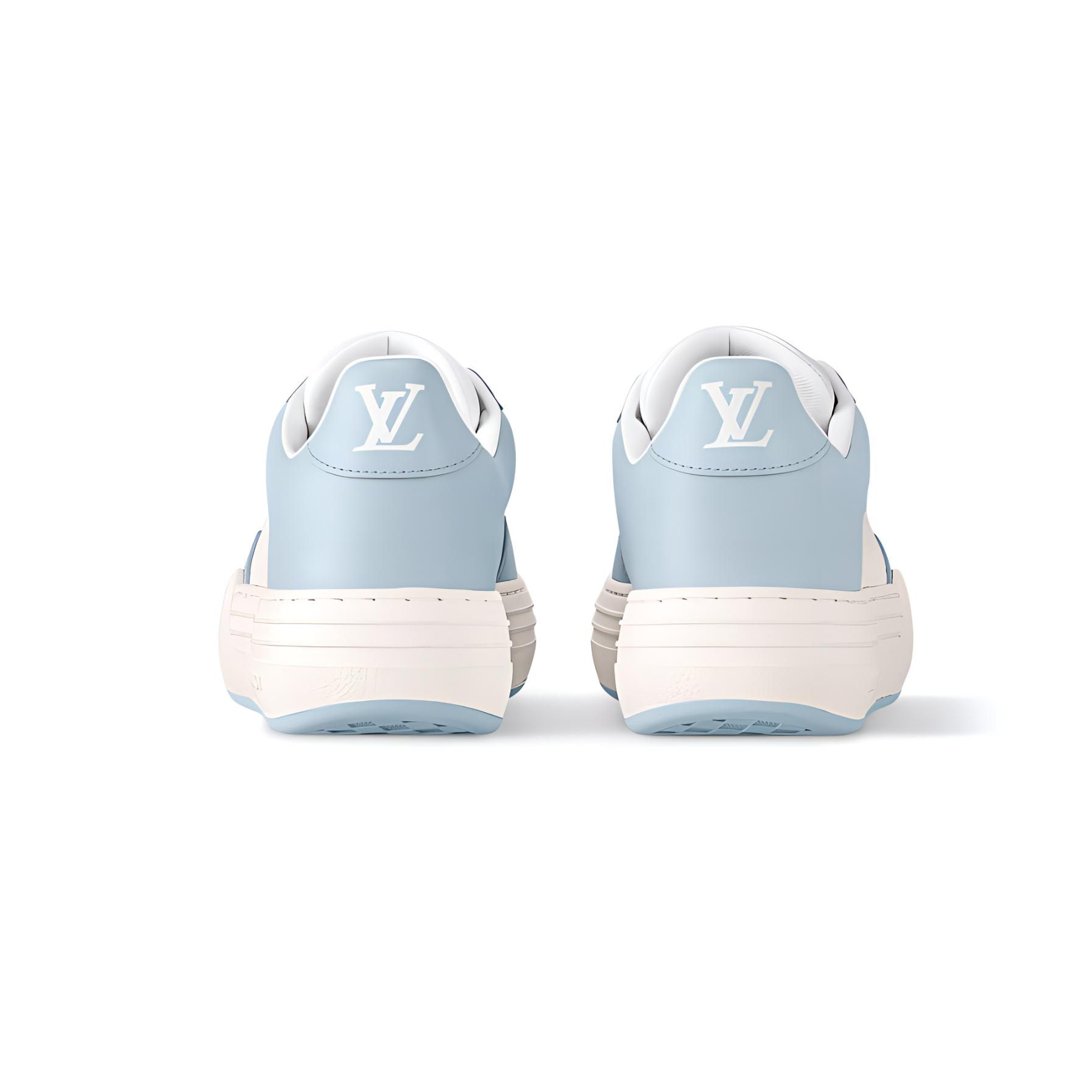 Purchase LOUIS VUITTON 皮革 圓頭繫帶厚底 低筒 運動鞋 女款 藍色