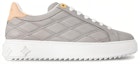 Order (W) Louis Vuitton Kasut Sneakers Bertapak Rendah 'Kulit Kelabu' 1ACJ29