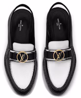 Shop Louis Vuitton 路易威登 Academy 小牛皮平底涼鞋 女款 黑白