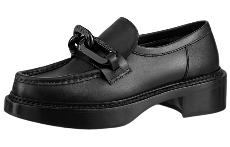 (Women) Louis Vuitton LV Academy Loafers 'Black with Chain' 1A9R6Y