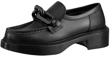 (Women) Louis Vuitton LV Academy Loafers 'Black with Chain' 1A9R6Y (Women) Louis Vuitton LV Academy Loafers 'Black with Chain' 1A9R6Y