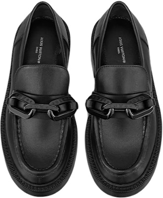 (W) Louis Vuitton LV Academy Loafers 'Hitam dengan Rantai' 1A9R6Y Shop (W) Louis Vuitton LV Academy Loafers 'Hitam dengan Rantai' 1A9R6Y