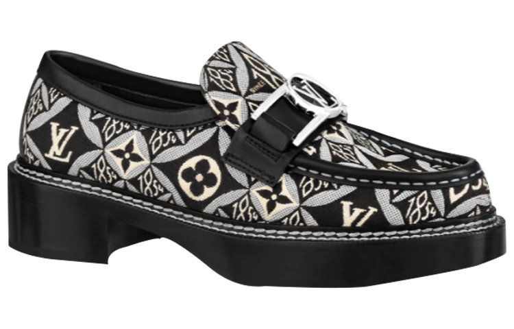 Order (W) Louis Vuitton LV Academy Schuhe ''Schwarz mit Monogramm'' 1A8UV1