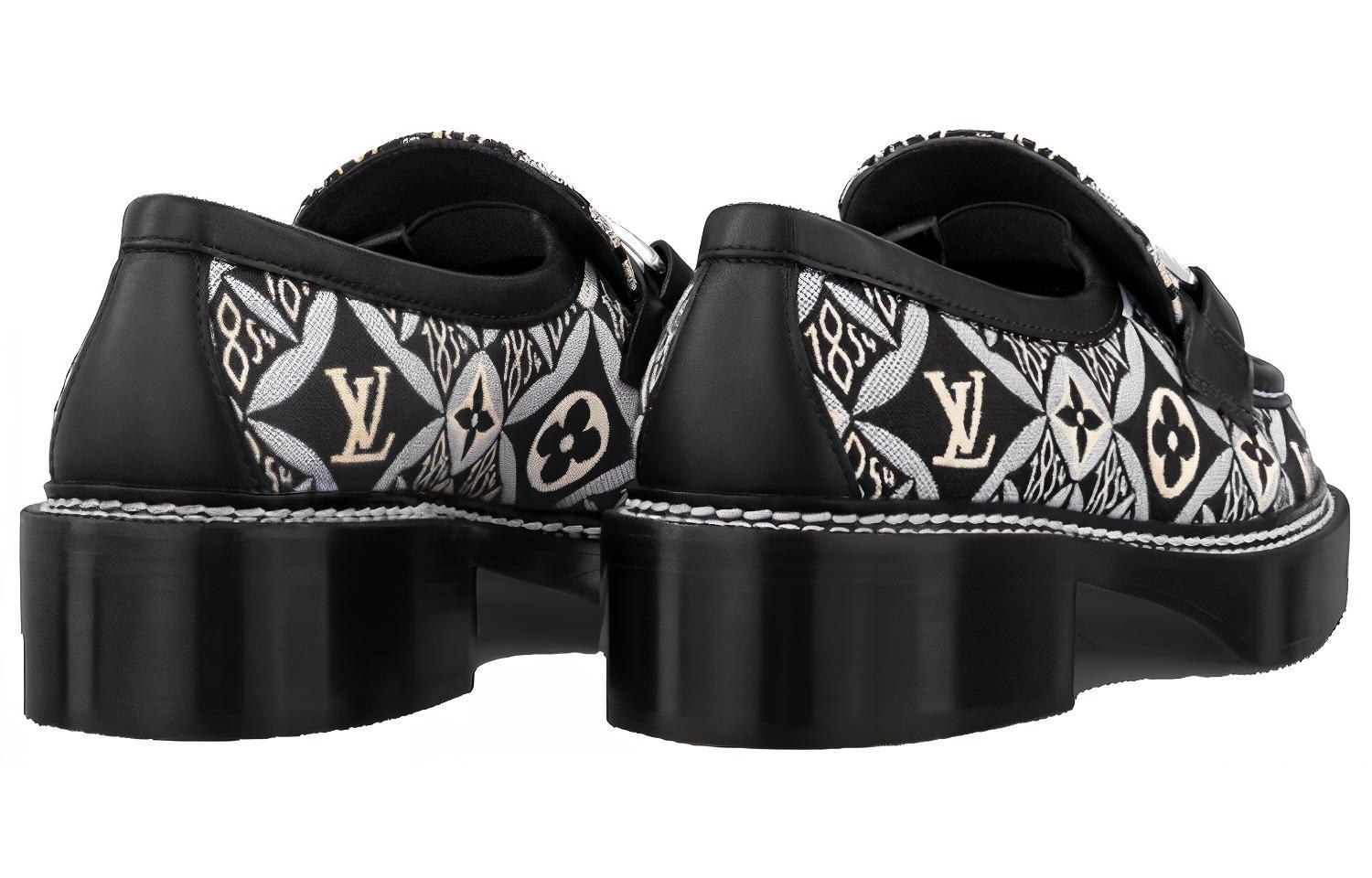 Shop (W) Louis Vuitton LV Academy Schuhe ''Schwarz mit Monogramm'' 1A8UV1