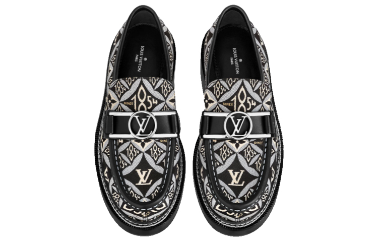 Purchase (W) Louis Vuitton LV Academy Schuhe ''Schwarz mit Monogramm'' 1A8UV1