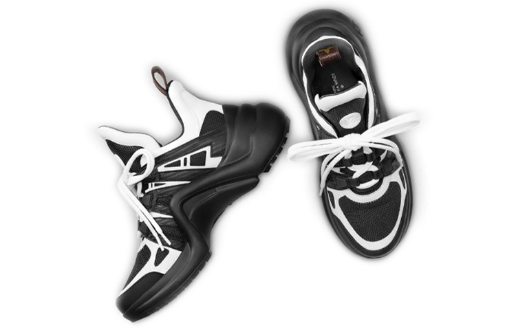 (W) LV LV Archlight Calfskin Sports Shoes Black/White 圖 6
