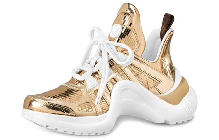 (Women) Louis Vuitton LV Archlight High-top Sport Shoes Gold 1A87R8