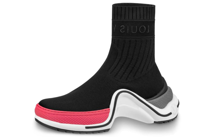 (Women) Louis Vuitton LV Archlight High-Top Sports Shoes Black/Red 1A52JR