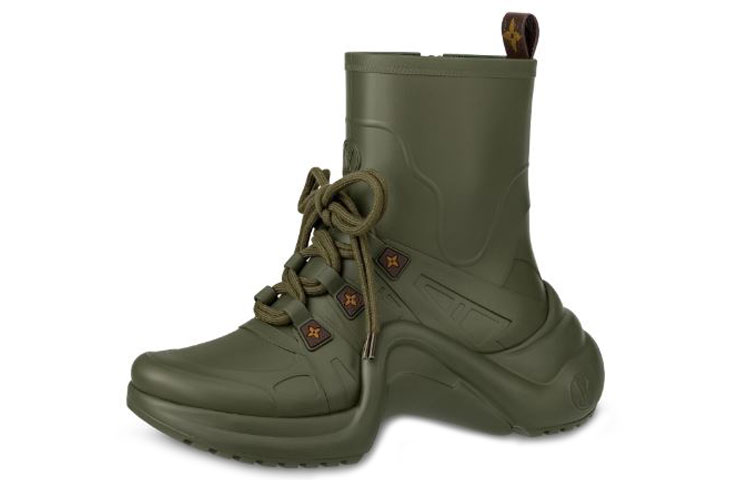 (Women) Louis Vuitton LV Archlight Rain Boots Green 1A67BE