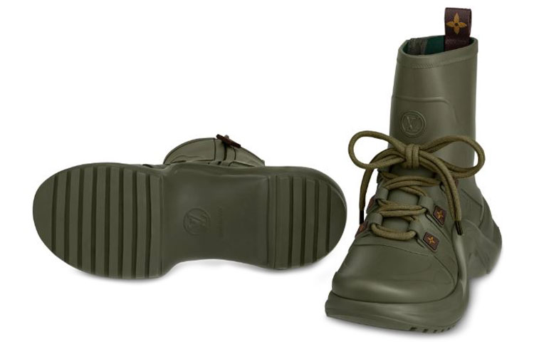 Shop 路易威登 Archlight 哑光橡膠 女款 雨靴 軍綠色