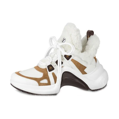 (W) LV LV Archlight Shearling Sneakers 'White Brown'