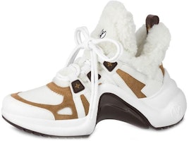 (Women) Louis Vuitton LV Archlight Shearling Sneakers 'White Brown' 1AACQS (Women) Louis Vuitton LV Archlight Shearling Sneakers 'White Brown' 1AACQS