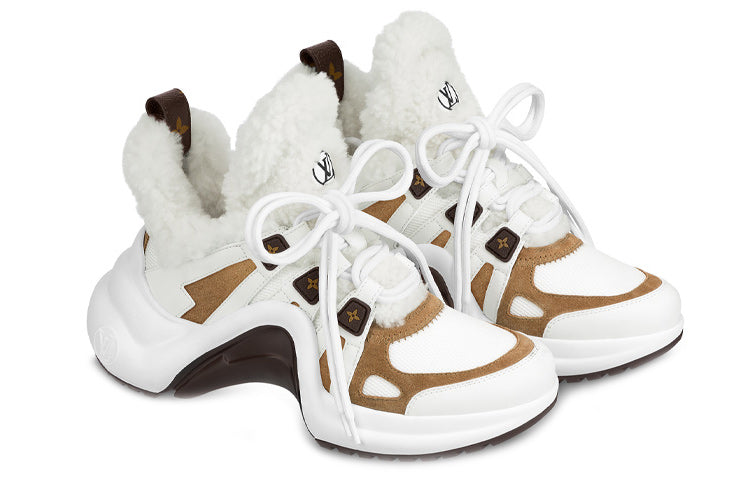 Order (W) Sneakers Louis Vuitton LV Archlight Shearling 'Putih Coklat' 1AACQS
