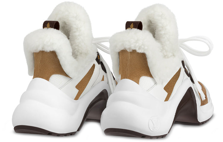 Lookbook (W) Sneakers Louis Vuitton LV Archlight Shearling 'Putih Coklat' 1AACQS