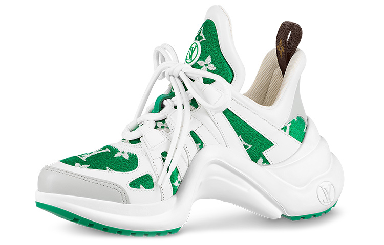 (Women) Louis Vuitton LV Archlight Sneakers 'White with Green Monogram' 1AACSU