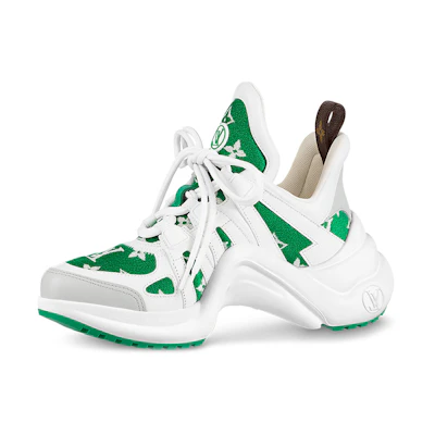 (W) LV LV Archlight Sneakers 'White with Green Monogram'