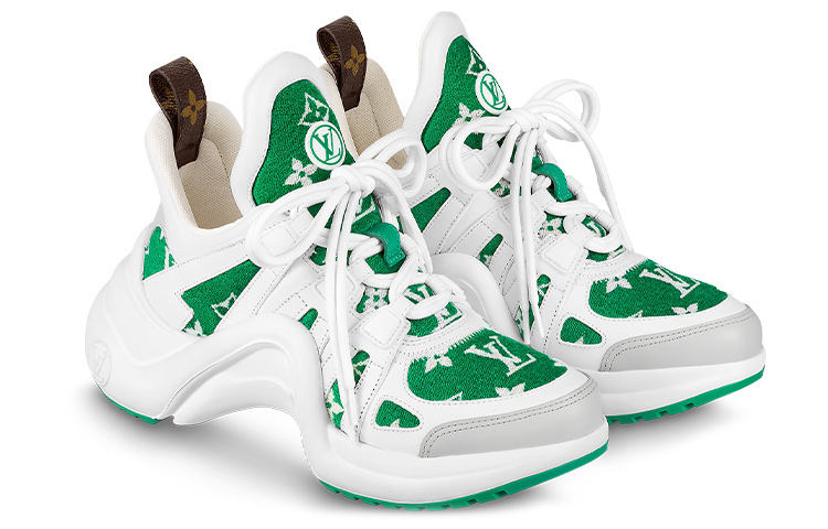 Lookbook (W) Zapatillas Louis Vuitton LV Archlight 'Blancas con Monograma Verde' 1AACSU