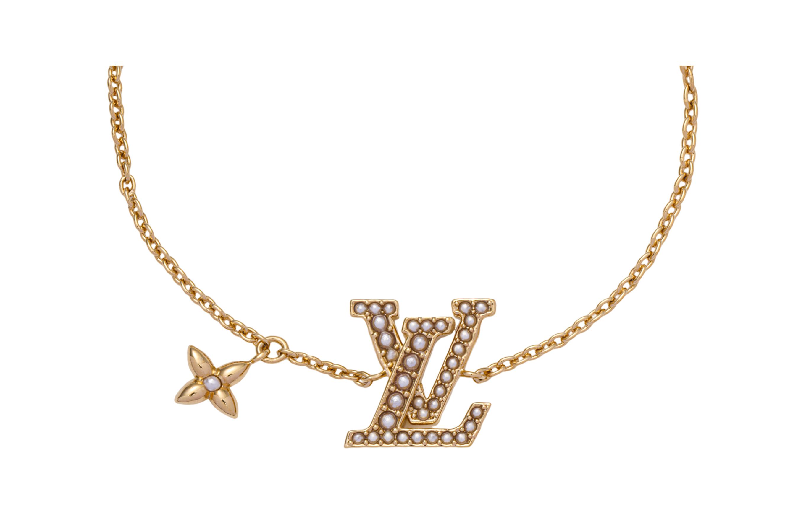 (Women) Louis Vuitton LV Beaded Metal Bracelet Gold for Women. M1086A 圖 4