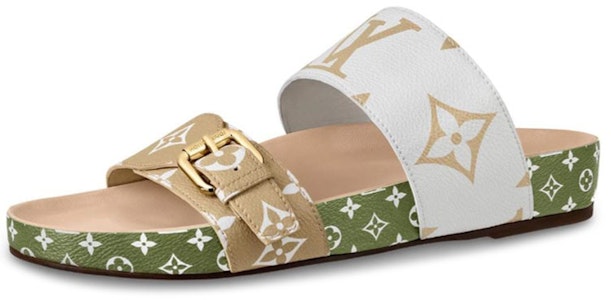 路易威登 (Louis Vuitton) Bom Dia 女款平底涼鞋 白綠 Buy 路易威登 (Louis Vuitton) Bom Dia 女款平底涼鞋 白綠