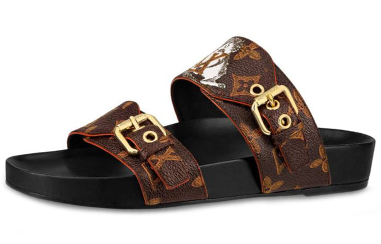 (Women) Louis Vuitton LV Bom Dia Monogram Flat Mules 'Brown' 1A52HW