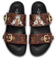 Shop 路易威登 Bom Dia Monogram 凉拖 黑棕 女款 帆布
