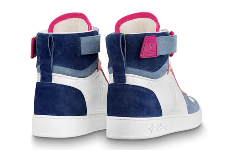 Shop 路易威登 Boombox 皮革 高幫 時尚板鞋 女款 藍粉