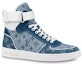 Order (W) Louis Vuitton LV Boombox Monogram Kasut Tinggi Denim-Biru 1A8E3C