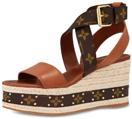 (W) Sandal Wedge Batas Louis Vuitton LV 'Cokelat' 1A63W8 Buy (W) Sandal Wedge Batas Louis Vuitton LV 'Cokelat' 1A63W8