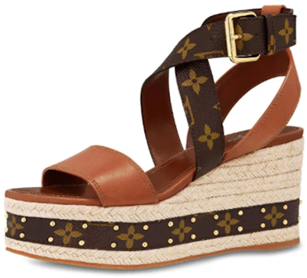 (Women) Louis Vuitton LV boundary Wedge Sandal 'Brown' 1A63W8 Buy (Women) Louis Vuitton LV boundary Wedge Sandal 'Brown' 1A63W8