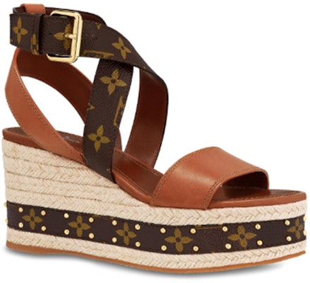 (W) Sandal Wedge Batas Louis Vuitton LV 'Cokelat' 1A63W8 Order (W) Sandal Wedge Batas Louis Vuitton LV 'Cokelat' 1A63W8