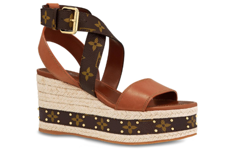 Order (Women) Louis Vuitton LV boundary Wedge Sandal 'Brown' 1A63W8