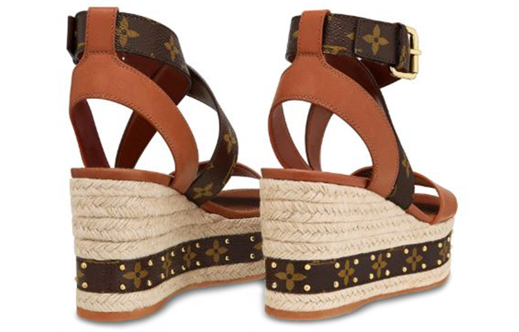 Shop (Women) Louis Vuitton LV boundary Wedge Sandal 'Brown' 1A63W8