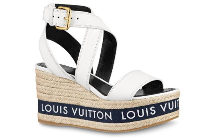 Order (Women) Louis Vuitton LV boundary Wedge Sandal 'White' 1A64GK
