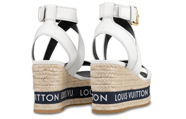 Shop (W) ルイ・ヴィトン LV バウンダリー ウェッジサンダル (白) 1A64GK