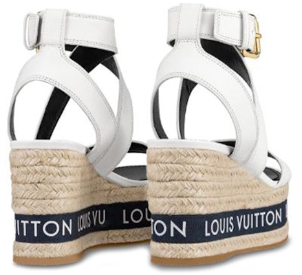 (W) ルイ・ヴィトン LV バウンダリー ウェッジサンダル (白) 1A64GK Shop (W) ルイ・ヴィトン LV バウンダリー ウェッジサンダル (白) 1A64GK