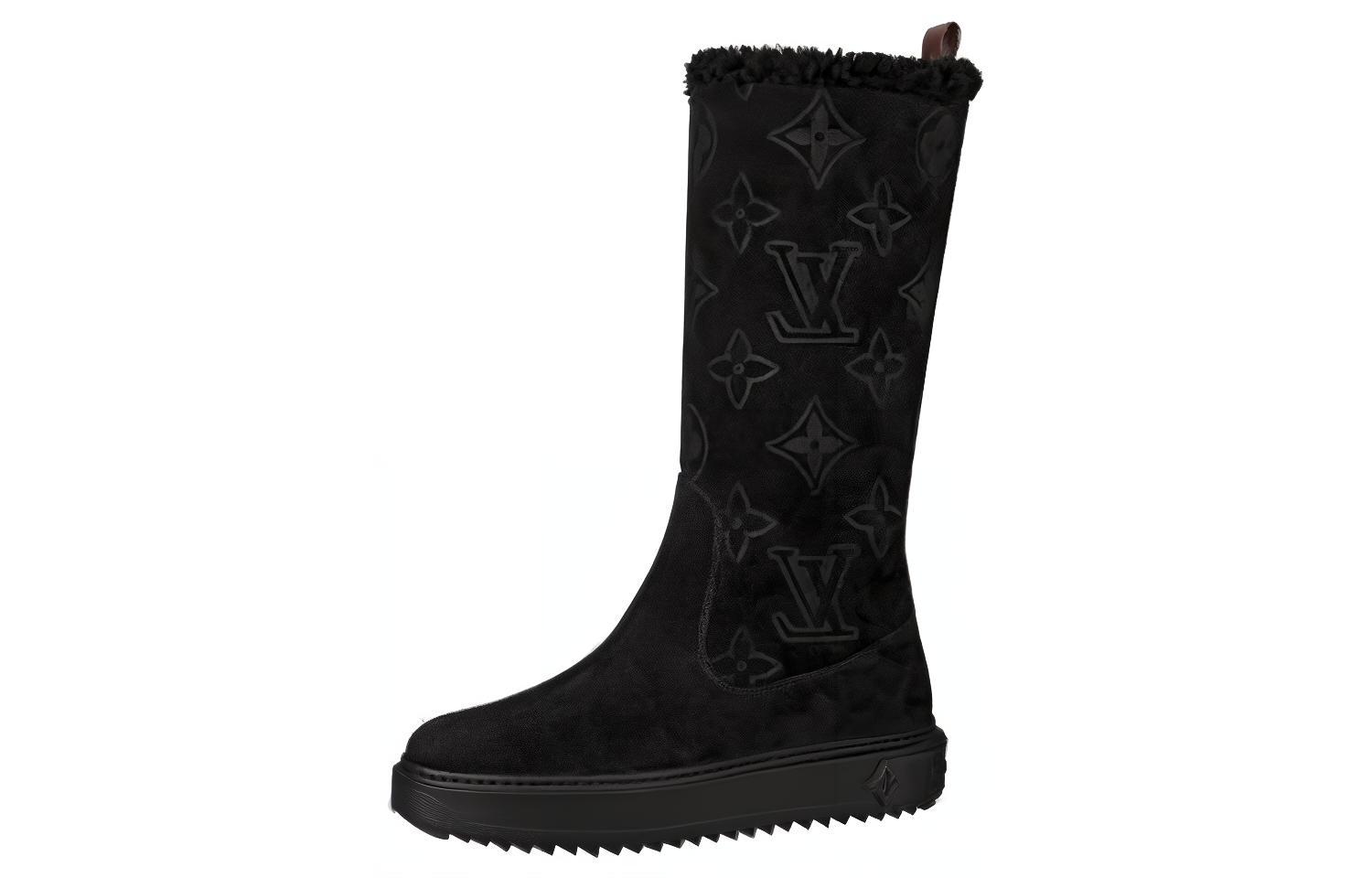 Buy 路易威登 Breezy 小牛皮麂皮 女款 半筒靴 黑色