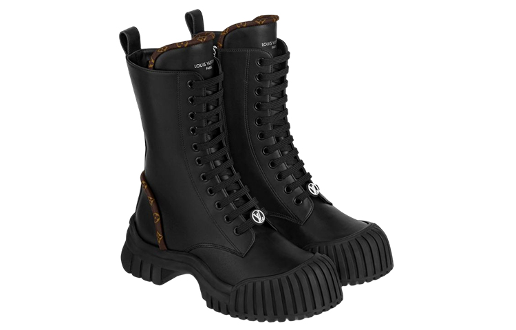 Lookbook (W) But Louis Vuitton LV Circle Ruby Flat Ranger 'Hitam & Monogram Coklat'. 1AB12T