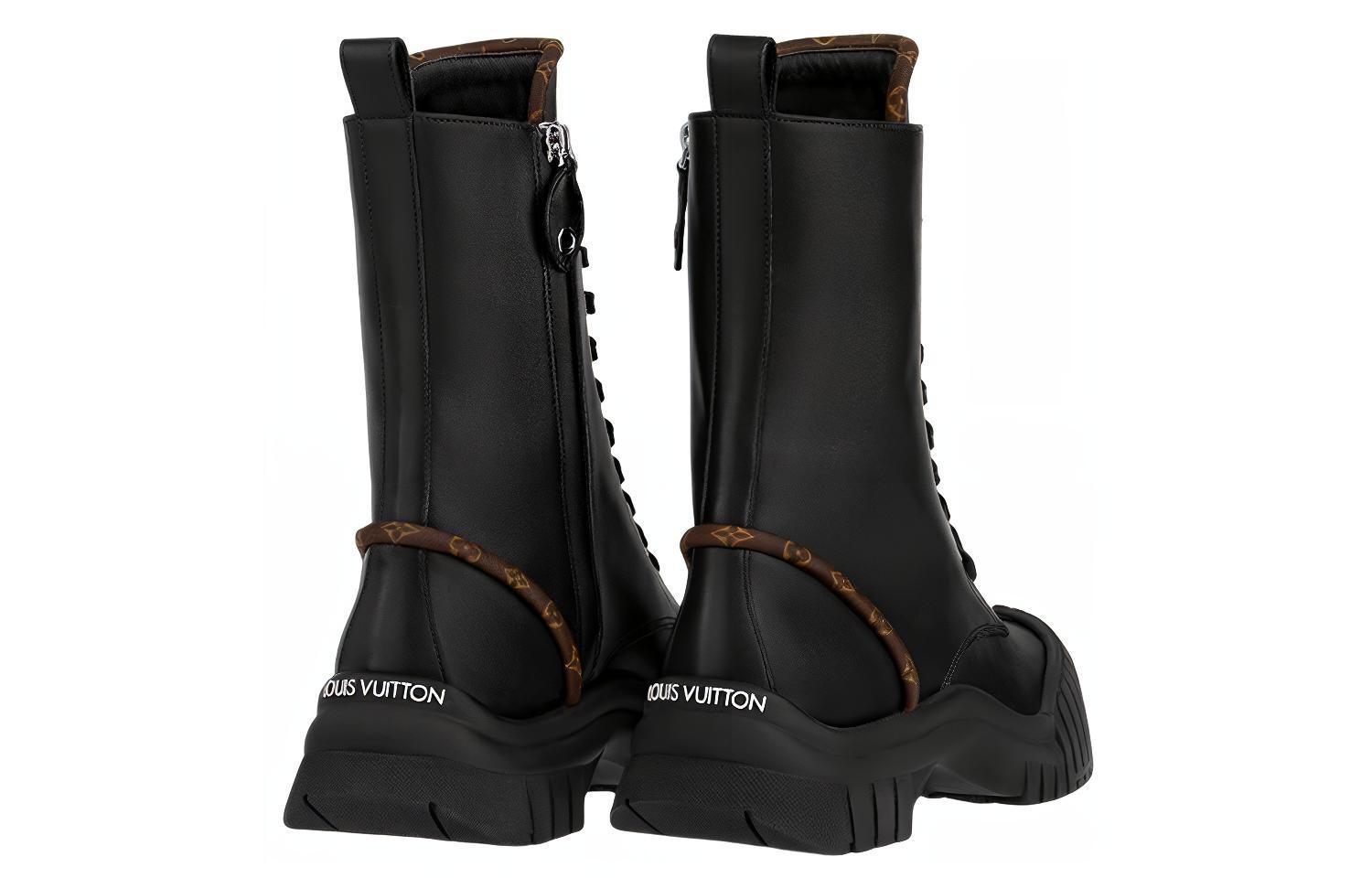 Shop (W) But Louis Vuitton LV Circle Ruby Flat Ranger 'Hitam & Monogram Coklat'. 1AB12T