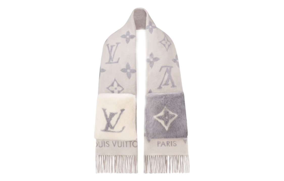 (Women) Louis Vuitton LV Cold Reykjavik Mink Pocket Cashmere Scarf with Tassels Multicolor M79232 圖 3