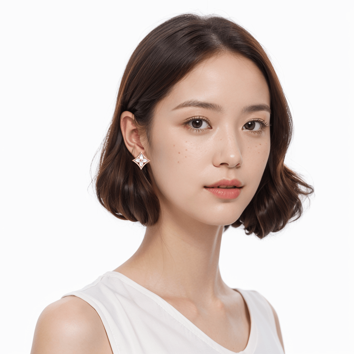 (Women) Louis Vuitton LV Color Blossom 18K Rose Gold Stud Earrings for Women - Rose Gold Q96426 圖 4