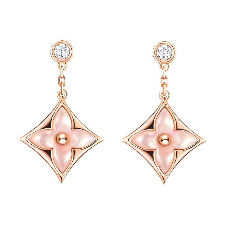 (Women) Louis Vuitton LV Color Blossom BB 18K Rose Gold Diamond Earrings for Women Q96667