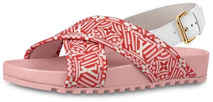 (Women) Louis Vuitton LV Crafty Bom Dia 'Pinkred White' 1A85DV (Women) Louis Vuitton LV Crafty Bom Dia 'Pinkred White' 1A85DV