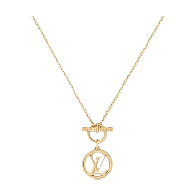 (Women) Louis Vuitton LV Cutout Logo Metal Necklace for Women M00598